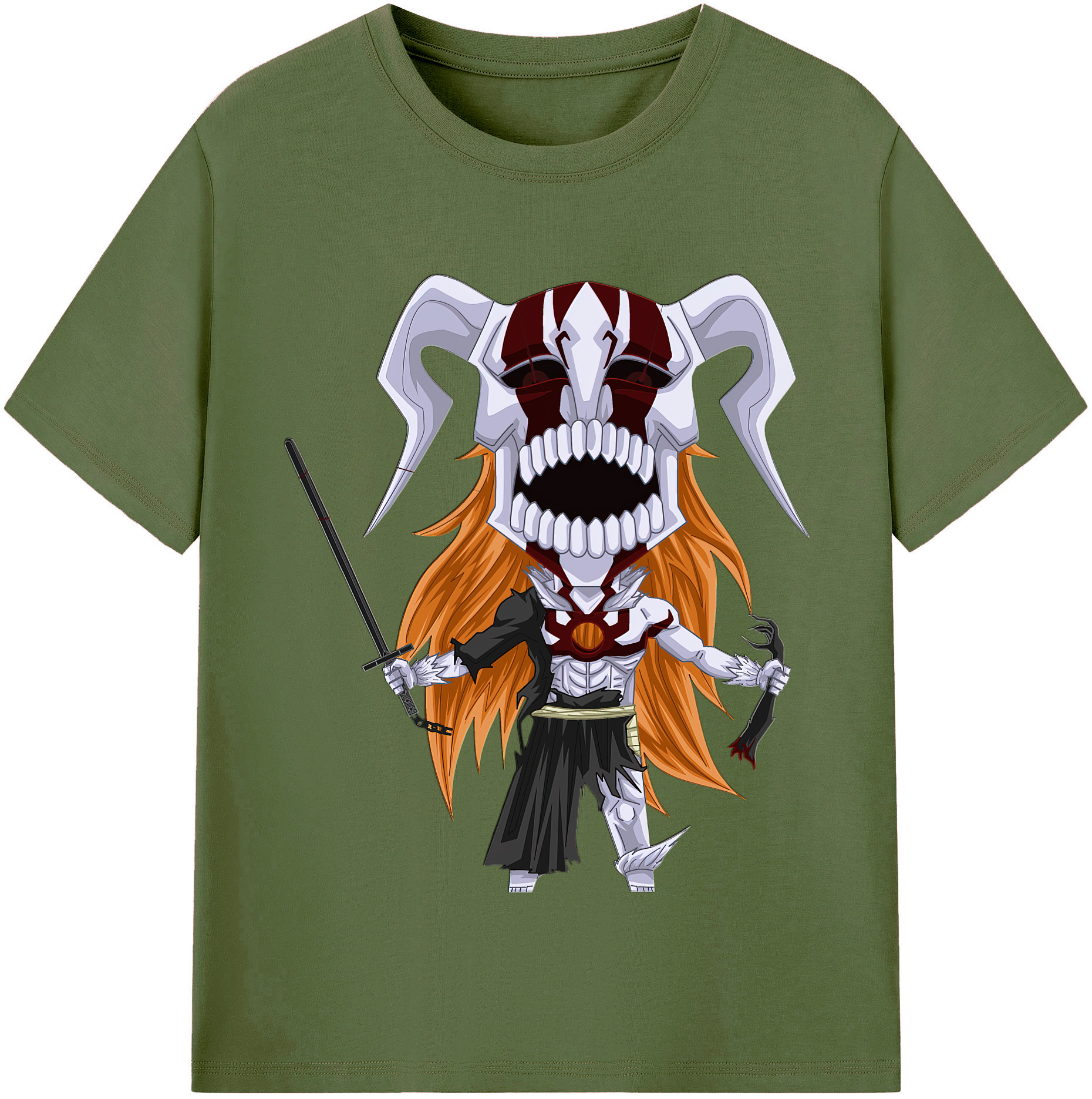 （画像用） ブリーチ 黒崎一護（くろさき いちご）BLEACH Kurosaki Ichigo 綿100％半袖Tシャツ（フロントプリント）